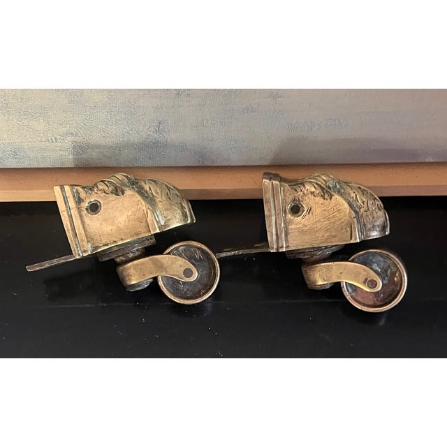 Vintage French Lion Paw Brass Furniture Casters- Set of 2 For Sale In San Francisco - Image 6 of 8