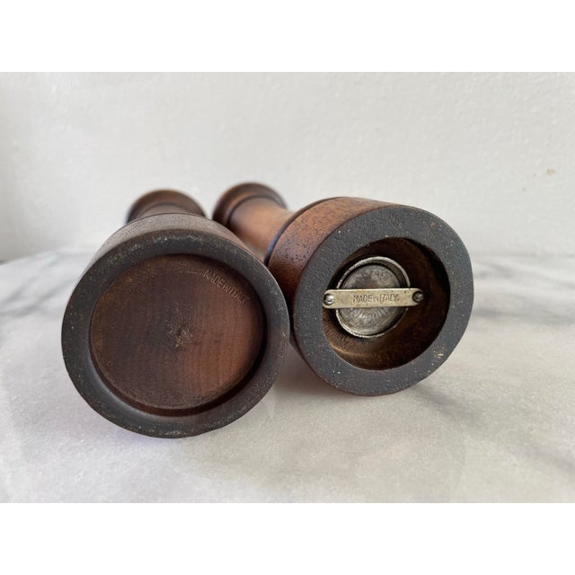 Rustic European Mid 20th Century Rustic Italian Hardwood Salt Shaker & Pepper Mill For Sale - Image 3 of 6