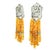 Italian 18k White Gold Yellow Sapphire & Diamond Tassel Earrings, 1980s For Sale - Image 4 of 9