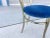 1980s Set of 4 Vintage Hollywood Regency Brass & Royal Blue Velvet Dining Chairs For Sale - Image 16 of 16