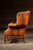 Mid 20th Century Tufted Vinyl Chesterfield Wingback Armchair in Brown For Sale In Chicago - Image 6 of 17
