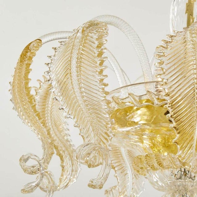 murano gold leaf ceiling lamp 3 led lights Signed by Maker, Up to 250V (Europe/UK Standard).