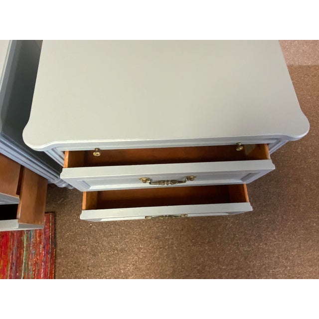 Blue Mid 20th Century Henredon Bedside Tables-Pair For Sale - Image 8 of 10