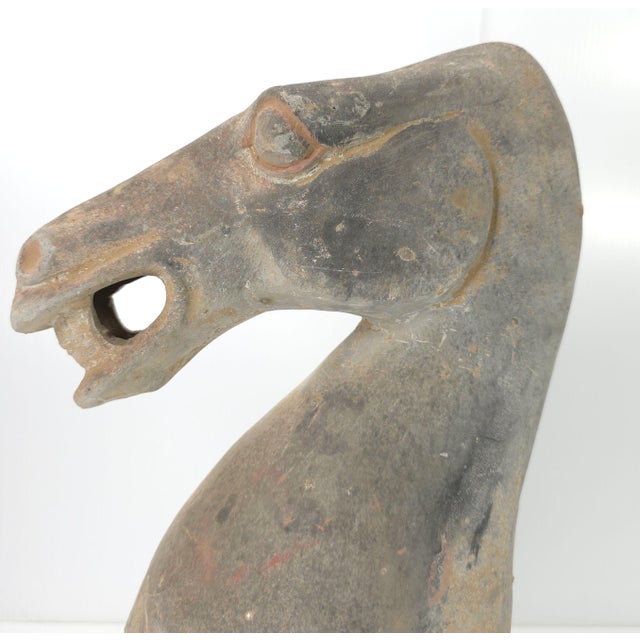 Ceramic Mid Century Chinese Han Dynasty Style Pottery Mingqi Horse Figure For Sale - Image 7 of 8