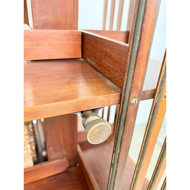 Mahogany and Brass Rotating Bookcase from G. Borgeaud, 1900 For Sale - Image 12 of 16