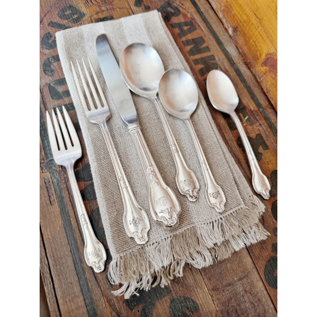 Mid-Century Modern 1960s Silver Plated Flatware Service for 10 From the Fontainebleau Hotel Miami Beach - 60 Piece For Sale - Image 3 of 12