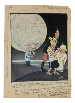 Gabriele Galantara, The Globe, Mixed Media, 1909