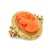 Late 19th Century Victorian Hand-Carved Mediterranean Coral Cameo Brooch in 14k Gold With Seed Pearls For Sale - Image 4 of 13