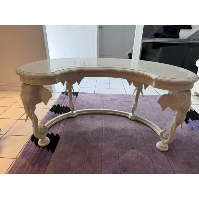 Wood 1970s Gampel Stoll Kidney Shaped Elephant Desk For Sale - Image 7 of 7