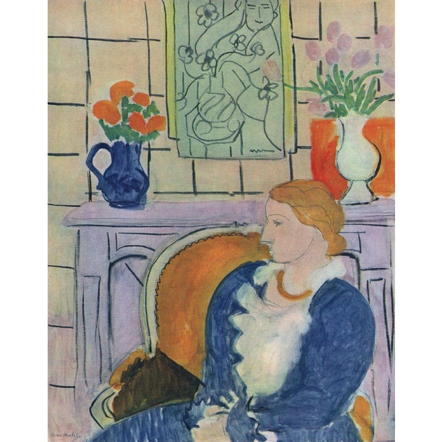 Artist: Henri Matisse Country: France Title: Blue Dress in Ochre Arm chair Medium: Giclee on watercolor paper Marks: Ltd...
