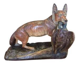 20th Century E. M. Samson Bronze Patinated Terracotta Fox Statue