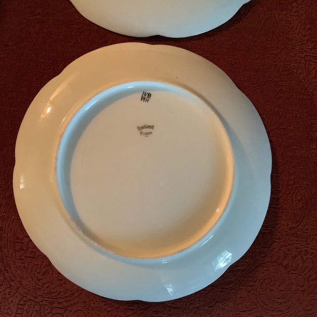 Antique Haviland Limoges Botanical Dessert Plates Set of 6