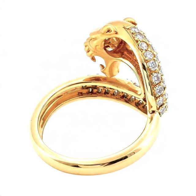 Carrera Y Carrera 18k Gold Pave Diamond Panther Ring For Sale In Las Vegas - Image 6 of 10