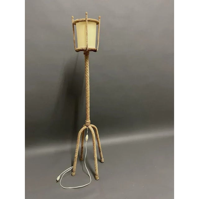 Beige Floor Lamp by Adrien Audoux & Frida Minet, 1950s For Sale - Image 8 of 8