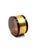 Modernist faux tortoiseshell lucite and brass cylindrical box Italy 1970s brass, faux tortoiseshell lucite H 6 × 10 cm...