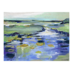 Modern Abstract Santa Barbara Abstract Framed 'Hope Ranch Beach Study'