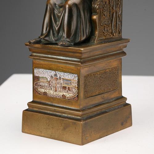 Sculpture Saint Peter in Bronze with Micromosaic For Sale - Image 5 of 10