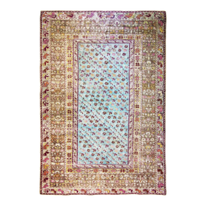 Antique Turkish Ghiordesh/ Oushak Carpet, 8'1" X 11' Unusual
