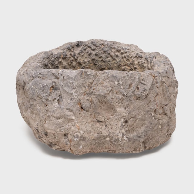 Contemporary Antique Chinese Raw Stone Basin, 19th Century For Sale - Image 3 of 4