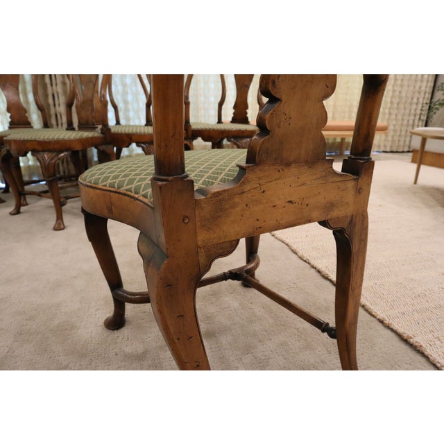 8 Fantastic Charles Tozer Walnut Burl English Queen Anne Reproduction Dining Chairs For Sale In Portland, OR - Image 6 of 15