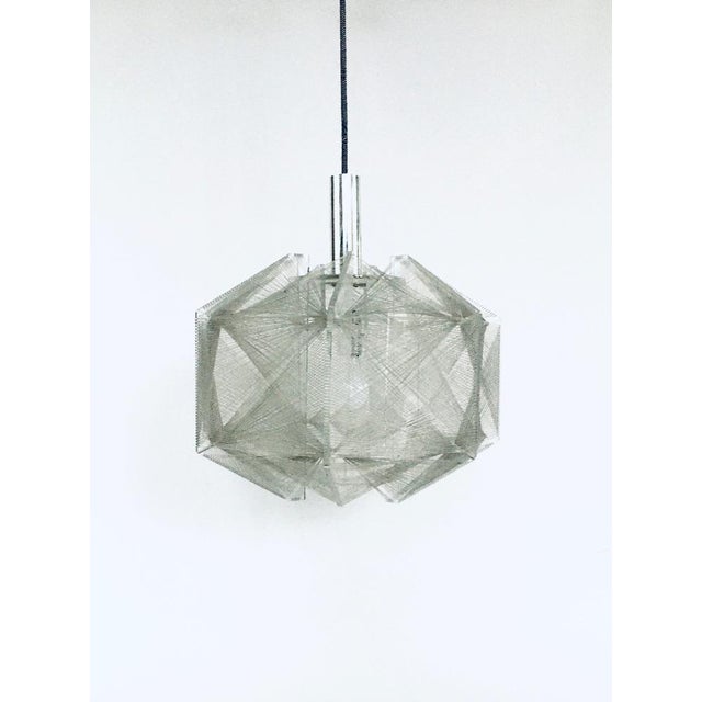 Vintage Wire Pendant Lamp attributed to Paul Secon for Sompex, Germany, 1970s For Sale - Image 13 of 15