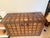Distinctive vintage/antique Indian storage chest. Beautiful and substantial piece used as an entryway console table....