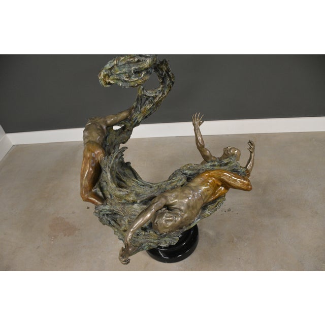 1990s Spiral Helix Y Bronze Statue by Mary Louise Snowden For Sale In Boston - Image 6 of 9