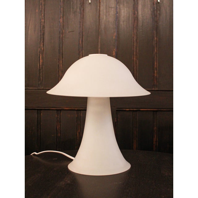 Italian Murano Glass Lamp in White Glass, 1970s For Sale - Image 4 of 6