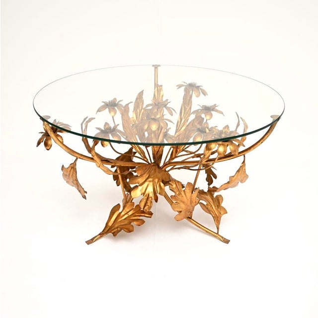 Mid-Century Modern Vintage Gilt Metal Coffee Table by Hans Kogl, 1960 For Sale - Image 3 of 11