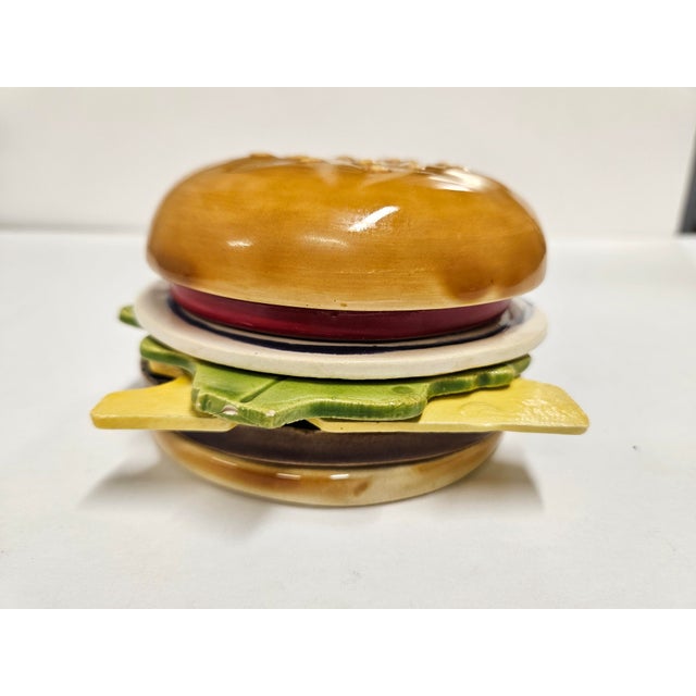 Vintage Ceramic Hamburger Coaster Set With Saucer - 8 pcs For Sale - Image 12 of 14