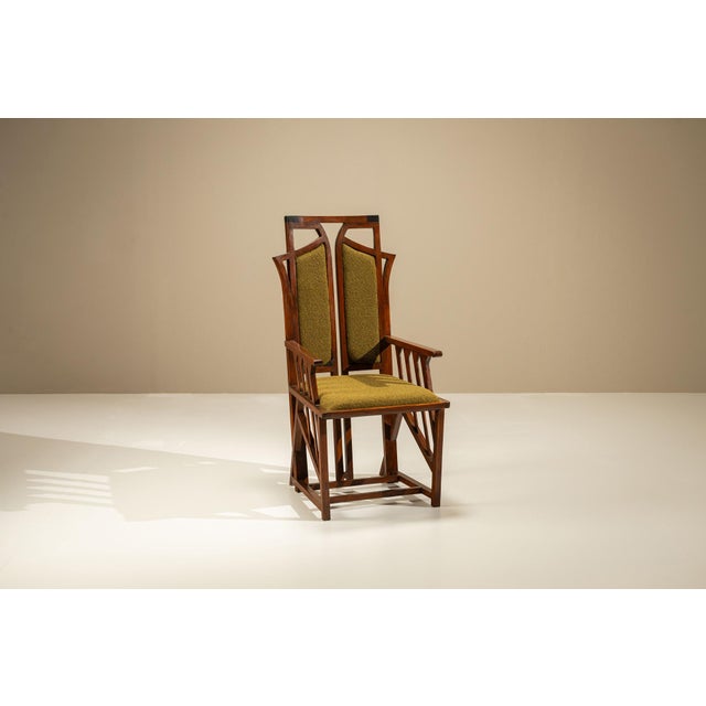 A refined expression of early 20th-century design, this Art Nouveau armchair reflects a moment where structure and...