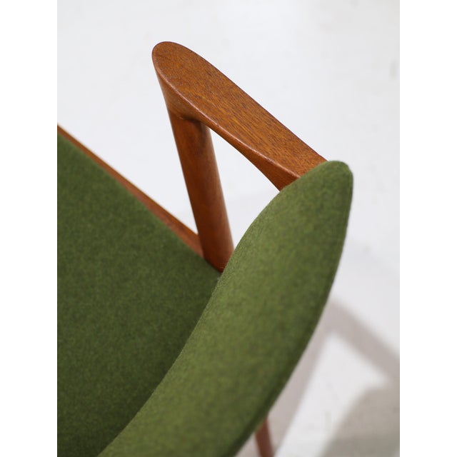 Model 42 Dining Chairs in Teak and Green Fabric by Kai Kristiansen for Schou Andersen, Denmark, 1960s, Set of 6 For Sale - Image 10 of 15