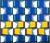 Oswaldo Subero "Pintura Bidimensional No 896" Contemporary Geometric Blue & Yellow Abstract, 2003 For Sale