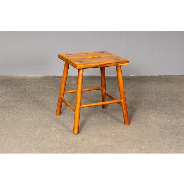 Vintage Stool in Cherrywood For Sale - Image 3 of 14