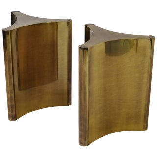 Mastercraft Brass Dining Table Pedestals - a Pair For Sale