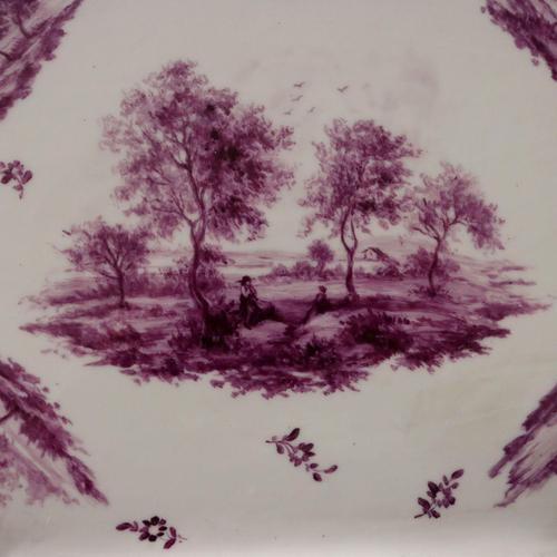 Purple Tray and Six Porcelain Cups from Sèvres, Set of 7 For Sale - Image 8 of 10