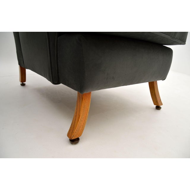 Vintage Italian Velvet Wing Back Armchairs, 1960s, Set of 2 For Sale - Image 11 of 13