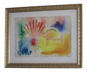 Mid-Century Abstract Watercolor by D.S. Lefkowitz
