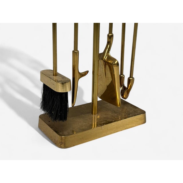 Bronze Bronze Fireplace Tool Set With Stand, Usa, 20th C. For Sale - Image 8 of 8