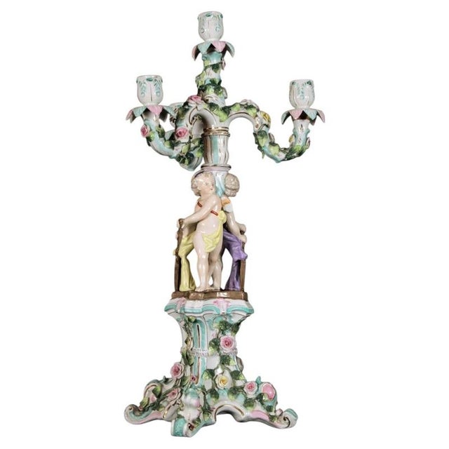Mid-19th Century Porcelain Figural Candelabra with Cricket Players from Sitzendorf For Sale - Image 13 of 13