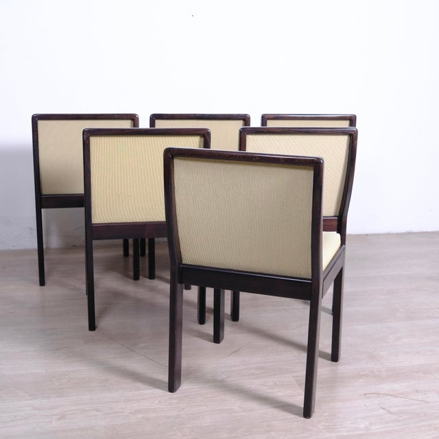 Vintage Chairs in Wood and Fabric, 1970s, Set of 6 For Sale - Image 12 of 18