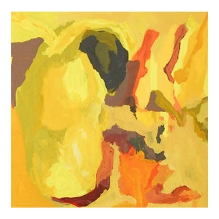 Abstract Expressionist Yellow and Ochre Painting For Sale