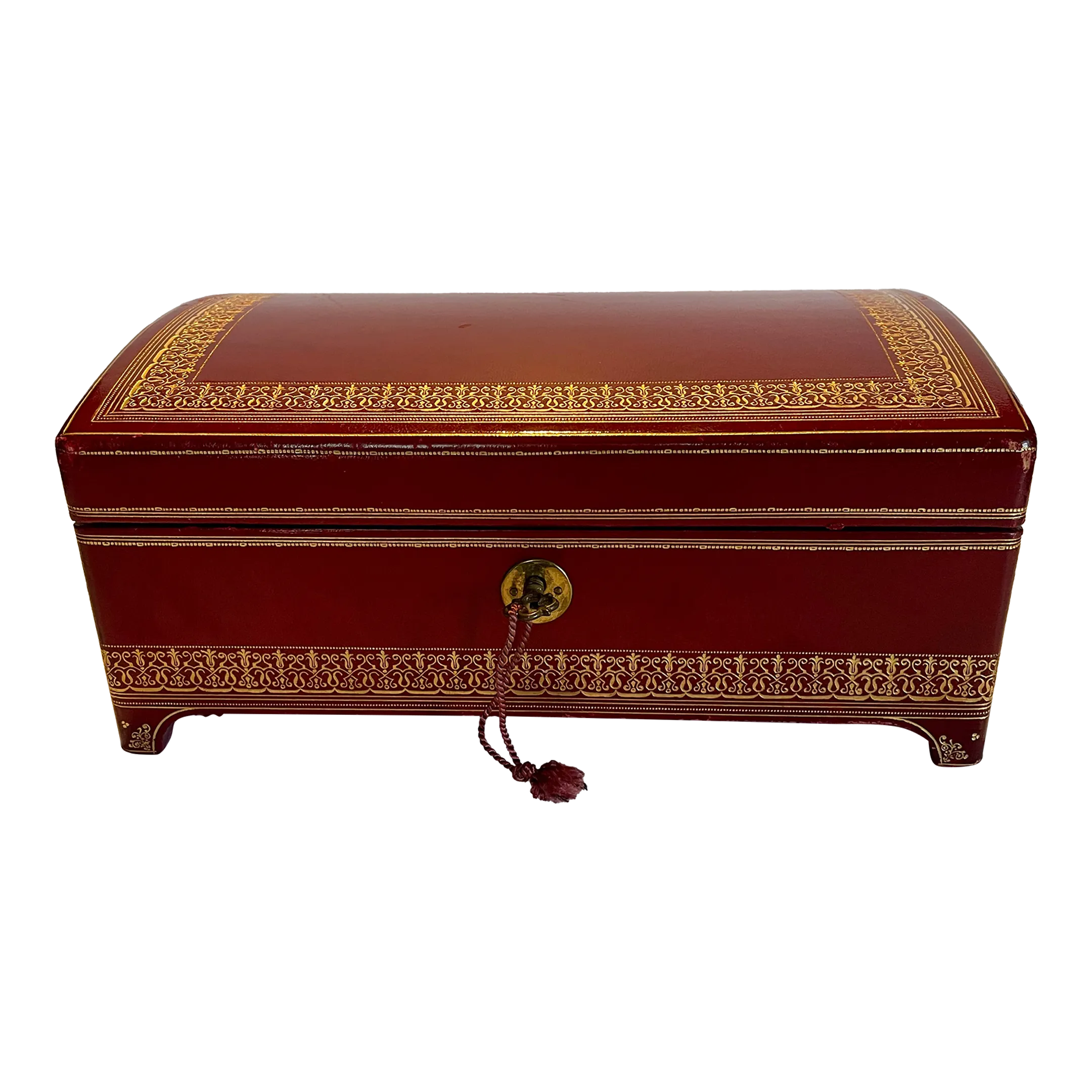 Mid 20th Century A. Casciani Roma Leather Jewelry Box | Chairish