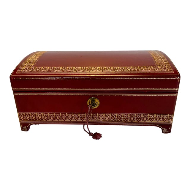 Mid 20th Century A. Casciani Roma Leather Jewelry Box For Sale