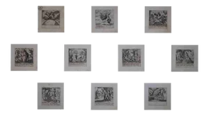 Antonio Tempesta, Plates of Old Testament, Etching, 17th Century, Set of 10