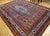 Vintage Persian Bibikabad Rug, Hand-Knotted Wool, Geometric Pattern, Rust Red & Blue, 9x13 For Sale - Image 9 of 18