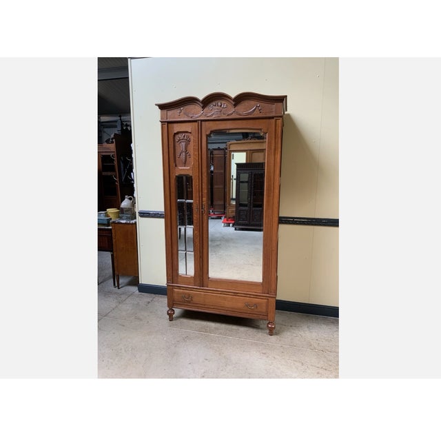 Antique Art Nouveau Style Linen Cupboard, 1910s For Sale - Image 3 of 8