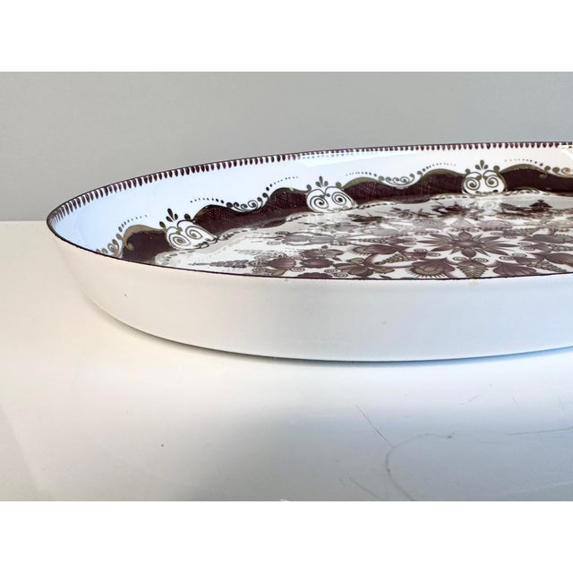 Mid-Century Modern Enamel Tray with Screen-Printed Floral Decoration from Arta, Austria, 1960s For Sale - Image 3 of 11