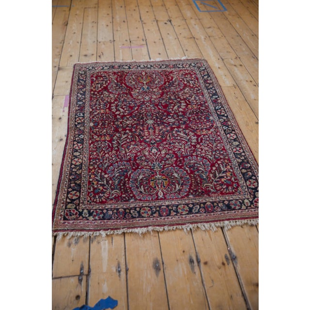 Persian Vintage Sarouk Rug - 3'4" X 4'11" For Sale - Image 3 of 8