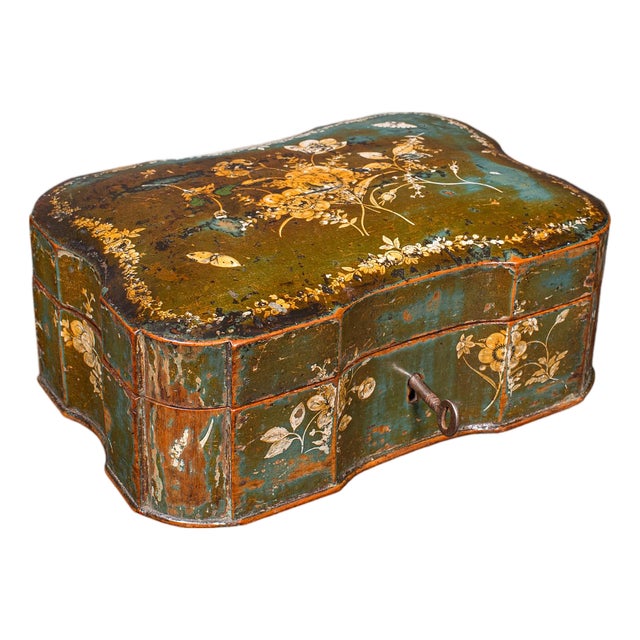 Antique Ladies Table Box, Italian, Lacquer, Oak, Keepsake Case, Victorian, 1900 For Sale